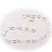 Sterling Silver Flat Heart Link Charm Bracelet Nickel Free Italy 7.5 Inch