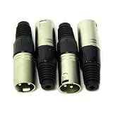 Seismic Audio - Pack of Four (4) NEW 3 PIN Male XLR Cable Connector - Microphone plug - Mic - Build your own cable or replace old connectors