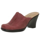 Clarks Womens Napoli Wedge Mule,Red Nubuck,11 M
