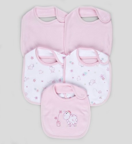 5 Newborn Flowers & Sheep Bibs