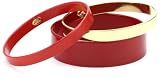 Lee Angel "Paloma" Red and Gold Plated Mix 3 Set Bangle Bracelet