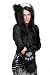Faux Fur Animal Winter Snow Ski Hats Hoods Skunk with Mittens Unisex Gloves Scarf with Paws