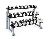 Hampton 2.5 lb to 30 lb Chrome Beauty Grip Dumbbell Club Pack With Rack