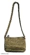 Soda pop-top cosmetics shoulder bag, 'Chic in Antique Gold'