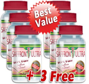 Saffron Ultra: #1 100% Pure Saffron Extract Supplement (6 bottles)