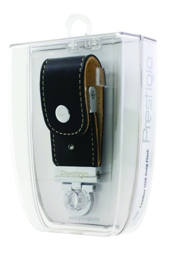 Prestigio 16GB Black Leather USB2.0 Flash Drive