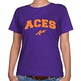 NCAA Evansville Purple Aces Ladies Purple Logo Arch Classic Fit T-shirt