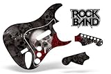 Rock Band Guitar Skin, Fits Xbox 360 / PS3 (Stratocaster Guitar) BoneCollector - Black
