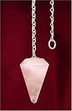 Reiki Charged Natural Rose Quartz Crystal Pendulum Factory Seconds