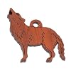 Wolf Charm Red Brown Padauk Wood 1.25 Inches x 1 Inch