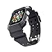 GMYLE Hard Case with Rubber Strap Band Rugged Shock Resist Protection for Apple Watch 42mm - Matte Black GA-1