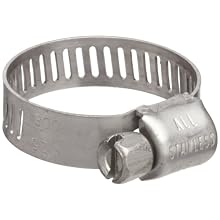 Precision Brand M8S Micro Seal, Miniature All Stainless Worm Gear Hose Clamp, 7/16" - 1" (Pack of 10)