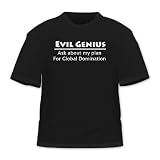 Lag3 Funny Evil Genius 205gsm T-Shirt Black X-Large
