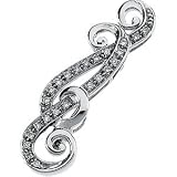 14K White Gold Diamond Brooch