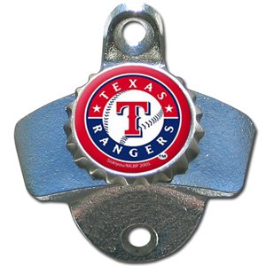 MLB Texas Rangers Baseball Metal Wall Mount Bottle Opener