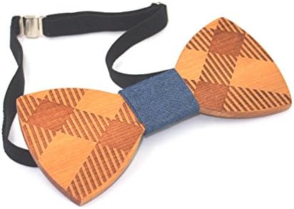 AlinaFashionExpress Men's Vintage Wooden Pre-tied Bow Ti