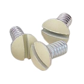 Leviton 86400-PRT 5/16" Long 6-32 Thread,  Oval Head Milled Slot Replacement Wallplate Screws,  Ivory