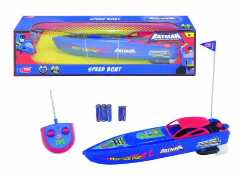 Dickie 203089554 - Batman RC Speed Boat, ferngesteuertes 2-Kanal Boot, Reichweite 15m, 27 + 40 MHz, 34cm, sortiert