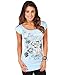 KRISP Womens Short Sleeve Silver Foil Print Off-Shoulder Top