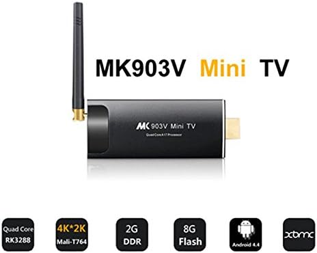 EFOSE MK903V Mini PC RK3288 Android 4.4, TV Box 4K Quad Core Mini Pc&amp;HDMI Streaming Stick, 2GB RAM/8GB ROM, Dual Band External Wifi 2.4GHz/5GHz 4k x 2k HDMI 2.0 Bluetooth 4.0 Smart TV Stick, Black