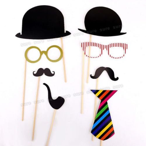 Zebratown 58pcs Funny Photo Booth Props Lips on a Stick Weddings Christmas Birthday Party