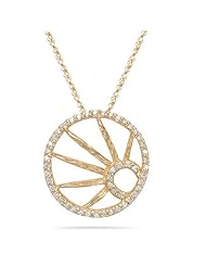 0.25 Cts Diamond Circle Pendant in 14K Yellow Gold