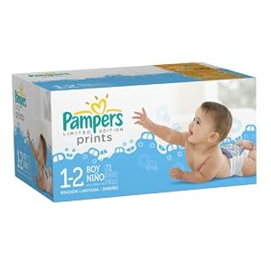 Pampers Limited Edition Prints Diapers for Boys, Size 1-2, 72 Count