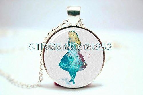 Pretty Lee 2015 Fashion Alice Alice In Wonderland Art Print Necklace Glass Photo Cabochon Necklace Christmas gift