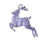 Sterling SIlver Leaping Christmas Reindeer Ornament/ Pendant