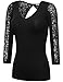 THENEWNEW Womens 3/4 Sleeve Top With Lace Detail (S-3XL)