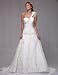 W75 Organza One Shoulder Beaded Embroidery Bridal Wedding Gown
