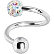 Aurora Austrian Crystal Evolution Spiral Belly Ring