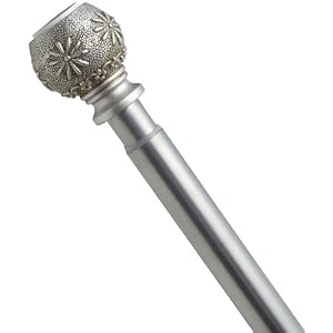 Carnation Home Fashions Sheffield Shower Curtain Tension Rod with Decorative Finials