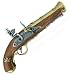 Jolly Roger Pistol - Pirate Blunderbuss Flintlock Wood and Metal Replica Gun with Great Detail and Skull / Crossbones on Stock