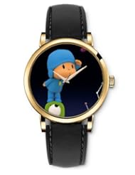 SPRAWL Aanalog Fashion Series Gold Ladies Watches of Genuine Black Leather Strap,Unique Wrist Watch for Women Girls Designed with Blue Boy watching