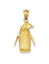 14k Yellow Gold Penguin Charm