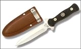 Colt Knives 225 Large Fixed Blade Boot Knife with Checkered Brown Wood Handles