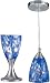 2pc Nucleus Collection Blue Glass Shade Table & Pendant Ceiling Lamp Set