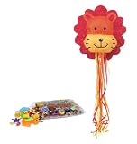 Lion Pull String Pinata Kit - Includes Pinata and 2Lb Filler