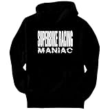 Maniac Superbike Racing Sports Mens Hoodie (Black, Sizes X-Small – XXX-Large) Picture
