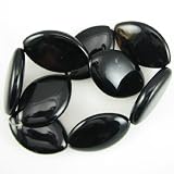 43mm black onyx marquise beads 15.5" gemstone