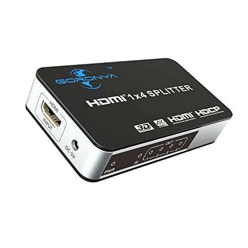 Goronya 4 port hdmi to hdmi splitter 1 in 4 out amplifi…