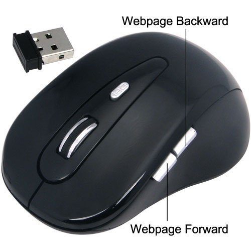 Daffodil Wms320b Wireless Optical Mouse 2.4ghz - Cordless 5 Button Pc Mouse With Scrollwheel And Adjustable Sensitivity (max 1600dpi) - For Laptop / Netbook / Desktop Computers - Supported By: Microsoft Windows (7 / Xp / Vista) And Apple Mac (os X +) - Ba Picture