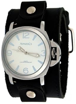 Nemesis #LBB054W Men's Premium Wide Leather Strap Retro Diver Watch