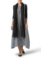 Mandarin Collar Round Neck Linen Sleeveless  Dress