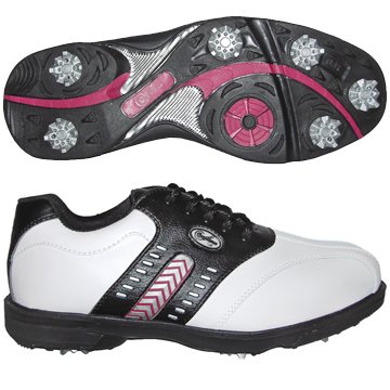 Confidence Genuine Leather White and Black Waterproof Golf Shoes