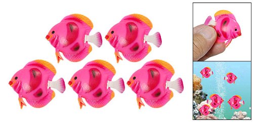 5 x Plastic Tropical Sea Float Fish Decoration 