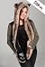 Faux Fur Animal Hats Hoods Ski Red Wolf with Mittens Unisex Gloves Scarf with Paws