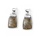Barse Sterling Silver Rectangular Bronzite Earrings