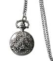 Damen Umhängeuhr in Edelstahl(P1). Ornamentverziert mit hochwertigem ETA Quartzlaufwerk